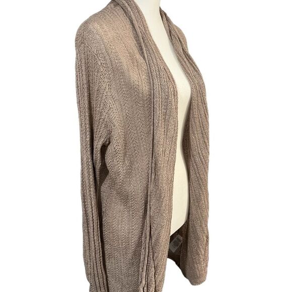 Tahari XL tan linen open cardigan EUC - Picture 5 of 8